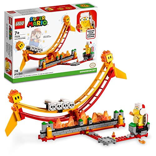 LEGO Super Mario Lava Wave Ride Erweiterungsset 71416, mit Fire Bro und 2 Lava Bubbles Figuren, Sammelspielzeug zum Kombinieren mit einem Starterkursspiel von LEGO