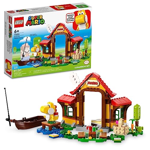 LEGO Super Mario Picknick im Mario's House Erweiterungsset 71422, Sammelspielset mit gelber Yoshi-Figur, baubares Spielspielzeug zum Erweitern auf Starterkurs, Super Mario Geburtstagsgeschenk für 6-8 von LEGO