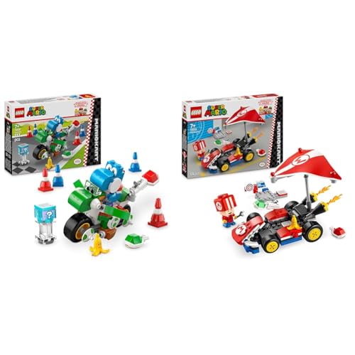 LEGO Super Mario: Mario Kart – Yoshi Fahrrad Set + Mario Kart – Standard-Kart-Spielzeugset für Kinder, enthält eine Toad-Charakterfigur für unabhängiges Spiel 72031 + 72032 von LEGO