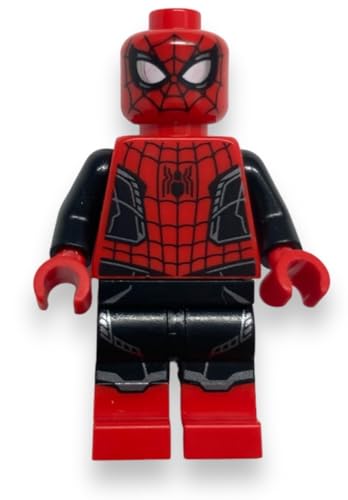LEGO Superhelden: Spider-Man-Minifigur mit rotem und schwarzem Anzug und silbernem Rand (verbesserter Anzug) von LEGO