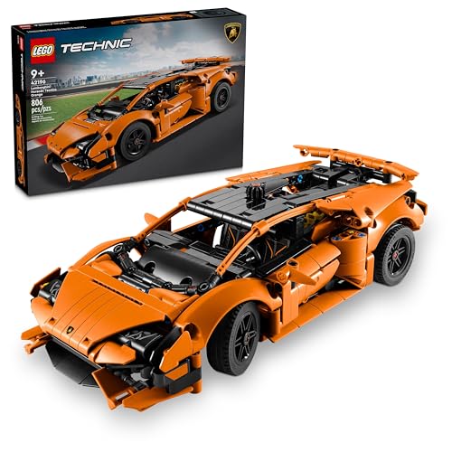 Lego Technic Lamborghini Huracán Tecnica Orange Spielzeugautos – Bauspielzeug für Kinder, Jungen & Mädchen ab 9 Jahren – Lamborghini Spielzeugauto mit V10 Motor & Lenkung 42196 von LEGO