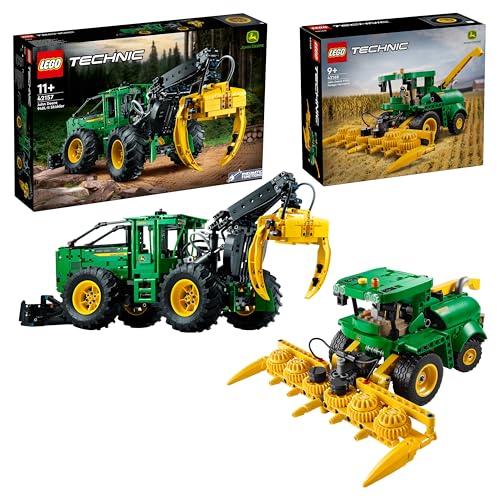 LEGO Technic John Deere-Bundle: Enthält die Sets 948L-II Skidder (42157) und 9700 Forage Harvester (42168), Bauernhof und Baufahrzeuge für Kinder, Jungen und Mädchen, Geschenkideen zum Geburtstag von LEGO