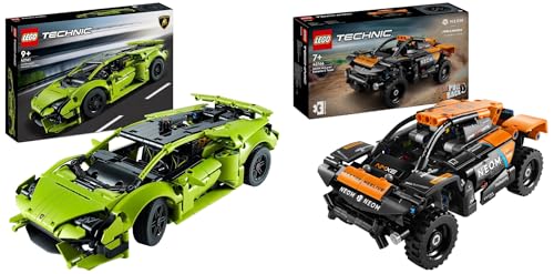 LEGO Technic Lamborghini Huracán Tecnica Spielzeugauto-Modellbausatz & Technic NEOM McLaren Extreme E Race Car Set, Auto-Spielzeug mit Rückziehmotor für Kinder von LEGO