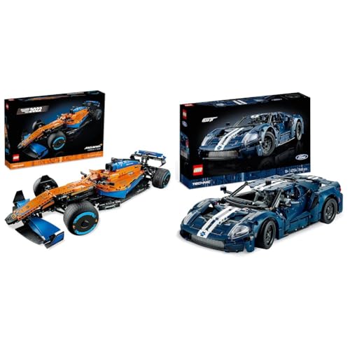 LEGO Technic McLaren Formel 1 Rennwagen & Technic Ford GT 2022 Auto-Modellbausatz für Erwachsene im Maßstab 1:12 mit authentischen Details von LEGO