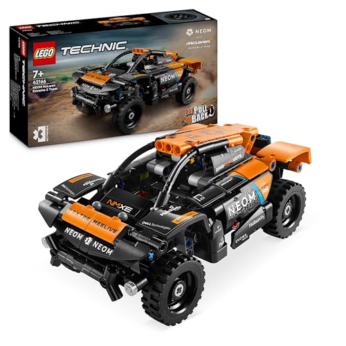 LEGO Technic NEOM McLaren Extreme E Race Car Set, Auto-Spielzeug mit Rückziehmotor für Kinder, baubares Aufziehauto, Technik-Geschenk für Jungs und Mädchen ab 7 Jahren 42166 von LEGO