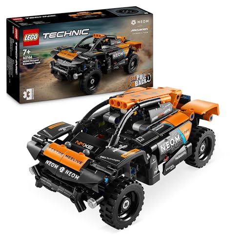 LEGO Technic NEOM McLaren Extreme E Race Car Set, Auto-Spielzeug mit Rückziehmotor für Kinder, baubares Aufziehauto, Technik-Geschenk für Jungs und Mädchen ab 7 Jahren 42166 von LEGO