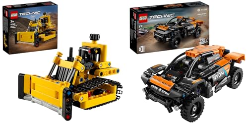 LEGO Technic NEOM McLaren Extreme E Race Car Set, Auto-Spielzeug mit Rückziehmotor & Technic Schwerlast Bulldozer, Spielzeug-Planierraupe zum Bauen von LEGO