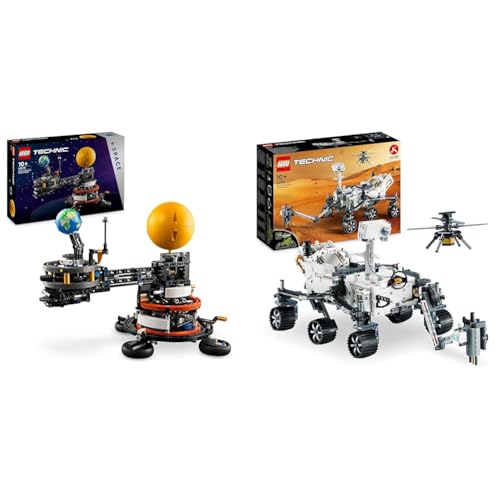 LEGO Technic Sonne Erde Mond Modell Spielset, Geschenk für Kinder ab 10 Jahren & Technic NASA Mars-Rover Perserverance Weltraum Spielzeug Set mit AR-App von LEGO
