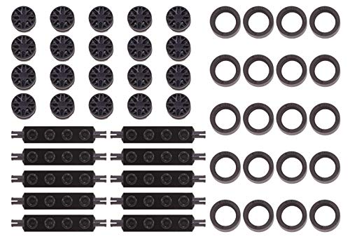 LEGO Teile und Teile: 14 x 6 mm schwarze Reifen, schwarzes Rad, 1 x 4 schwarze Räderhalter Packung – 50 Stück. LEGO Teile und Teile: 14 x 6 mm schwarze Reifen, schwarzes Rad, 1 x 4 schwarze Räderhalter Packung – 50 Stück. von LEGO
