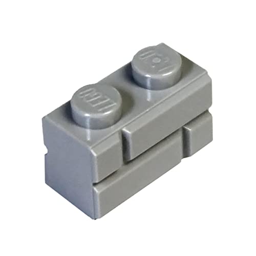 LEGO Parts and Pieces: Light Gray (Medium Stone Grey) 1x2 Masonry Profile Brick x100 von lego