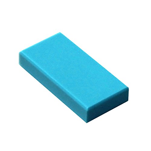 LEGO Teile und Teile: Medium Azurblau (Deep Sky Blue) 1x2 Fliesen x100 von LEGO