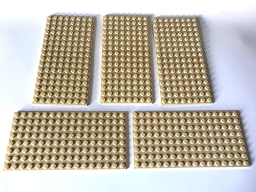 Lego ® 5 Platten / Bauplatten / 8x16 Noppen in beige / tan von LEGO