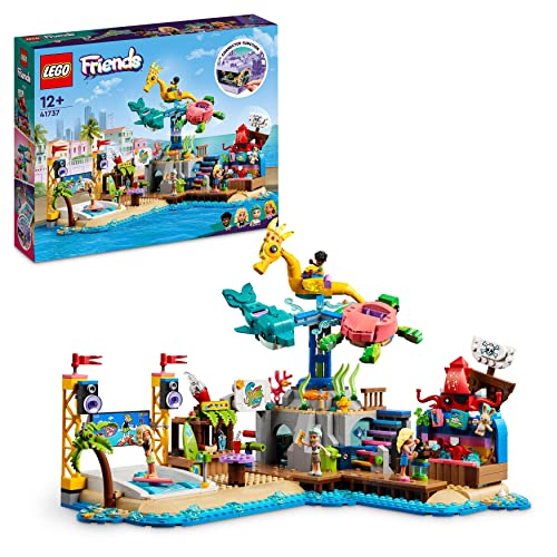 LEGO Friends Strand-Erlebnispark, Kirmes-Set mit Technic-Elementen, Delfin, Schildkröte & Seepferdchen Karussell, technisches Bau-Spielzeug für Kinder ab 12 Jahren, Geschenk für Jungen & Mädchen 41737 von LEGO