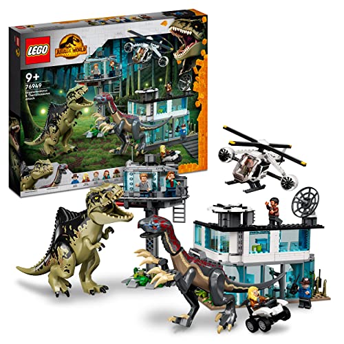 LEGO 76949 Jurassic World Giganotosaurus & Therizinosaurus Angriff, Dinosaurier Spielzeug mit Hubschrauber, Auto und 2 Dino Figuren, Geschenk zu Weihnachten LEGO 76949 Jurassic World Giganotosaurus & Therizinosaurus Angriff, Dinosaurier Spielzeug mit Hubschrauber, Auto und 2 Dino Figuren, Geschenk zu Weihnachten von LEGO