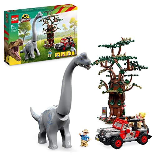 LEGO Jurassic Park Entdeckung des Brachiosaurus, Dinosaurier Spielzeug mit Figur und Jeep, Sammler-Set zum 30. Jubiläum, für Jungen und Mädchen 76960 von LEGO