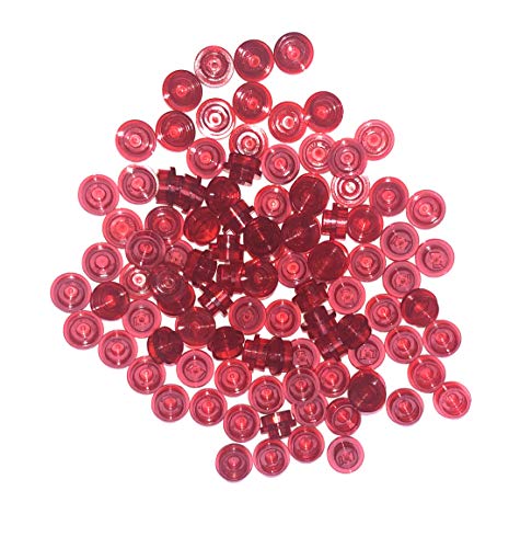 Lego Building Accessories 1 X 1 Transparent Red Round Brick Plate, Bulk - 100 Pieces Per Package von LEGO