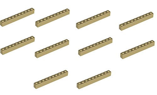 LEGO CITY - 10 SELTENE Steine mit 1x10 Noppen in beige tan sandfarben hell braun - BAUSTEINE BASIC - 6111 von LEGO