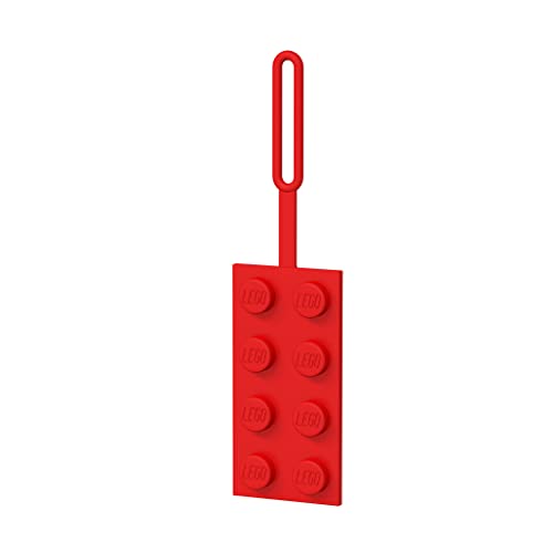 IQ Lego Iconic Red Brick Silikon-Gepäckanhänger für Reisen, Koffer, Rucksack – ikonisch, ungiftig und geruchlos, mit beschreibbarer Oberfläche auf der Rückseite zur Identifizierung des Ausweises. von IQ