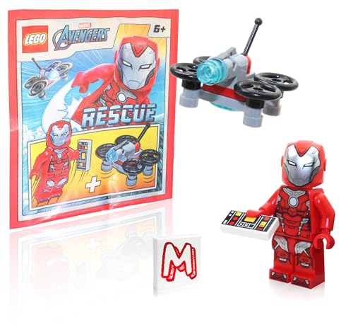 Lego Marvel Super Heroes Avengers Infinity War Minifigure - Iron Rescue (Pepper Potts) in Red Armor with Drone 76164 von Hakdsy
