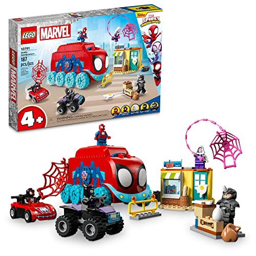 Lego Marvel Team Spidey's Mobile Headquarters 10791 Bauset – mit Miles Morales und Black Panther Minifiguren, Spidey und His Amazing Friends Serie, für Jungen, Mädchen und Kinder ab 4 Jahren von LEGO