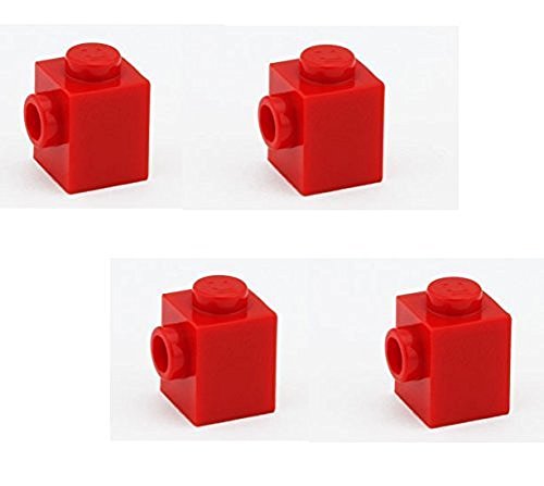 Lego Parts: Brick, Modified 1 x 1 with Stud on 1 Side (PACK of 4 - Red) by B&F-BuildPacks von LEGO