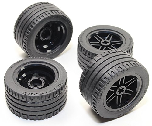 Technic 8pc Black Wheel and Tire Set (Mindstorms nxt ev3 tyre) 56145 44309 von LEGO
