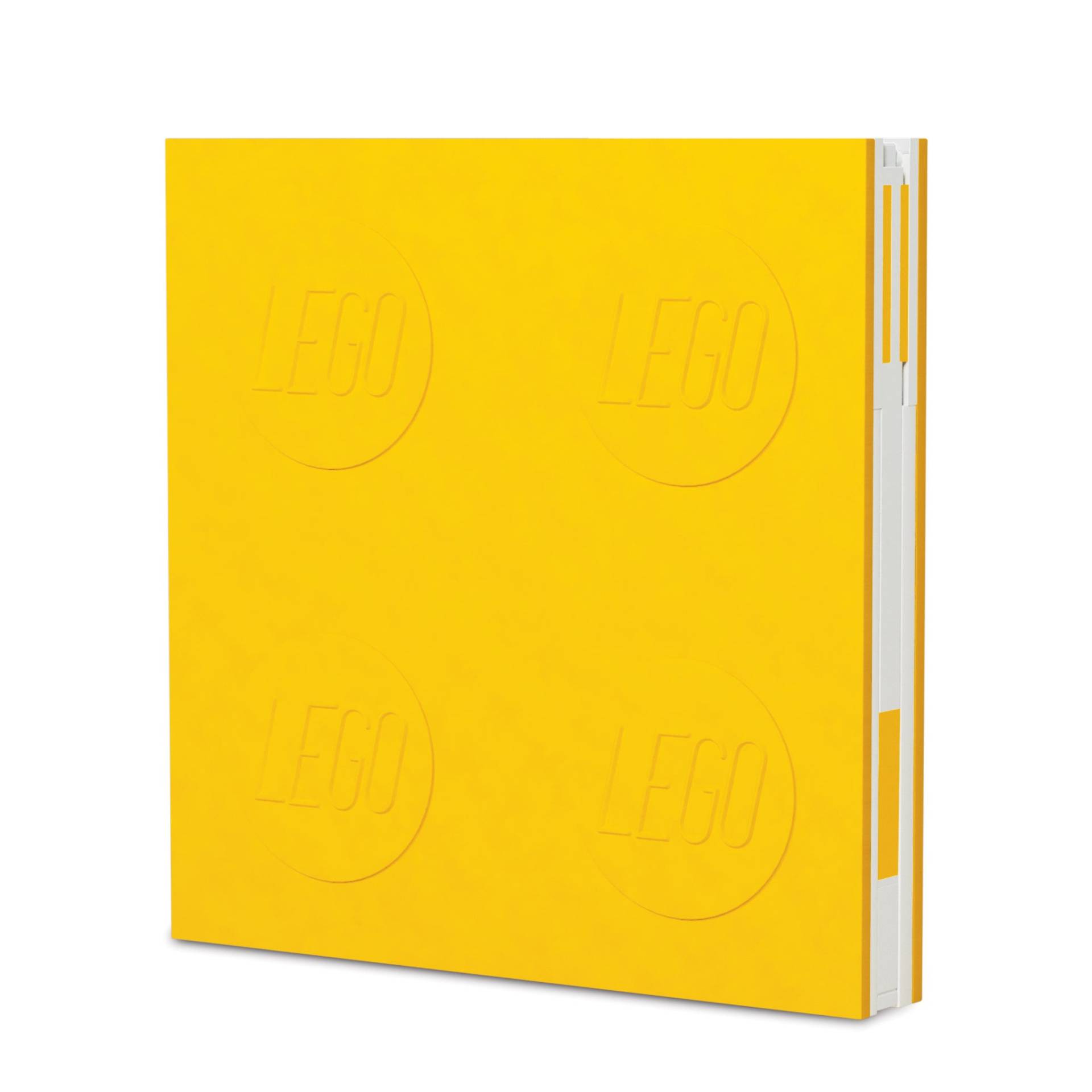 Verschließbares Notizbuch mit Gelschreiber in Gelb von LEGO