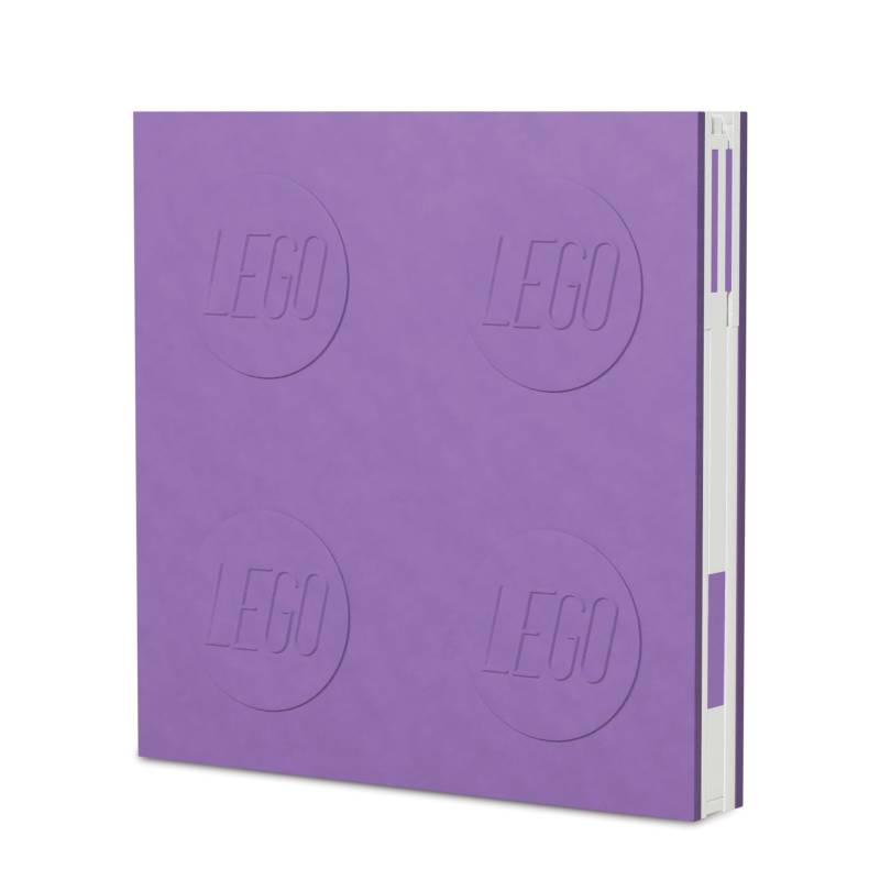 Verschließbares Notizbuch mit Gelschreiber in Lavendel von LEGO