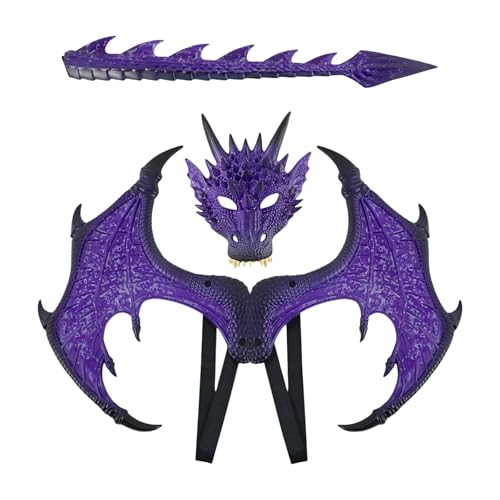 LEIDJGUN 3pcs Halloween Dragon Kostüm Dragon Flügelschwanz Und Masken Set Für Halloween Cosplay Kids Dinosaurierkostüme LEIDJGUN 3pcs Halloween Dragon Kostüm Dragon Flügelschwanz Und Masken Set Für Halloween Cosplay Kids Dinosaurierkostüme von LEIDJGUN