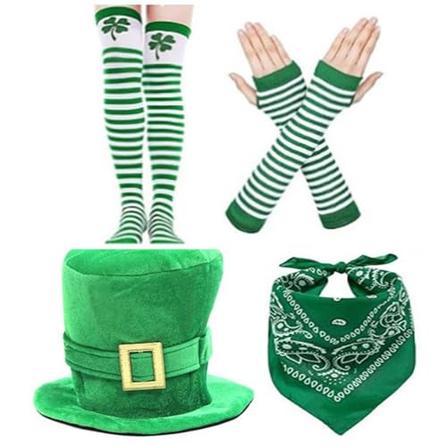 LEIDJGUN 4pieces Green Shamrock Bandana Und Handschuhe Kostüm Set Für Verschiedene Alterskarnivalen Party Und Themenversammlungen Supply LEIDJGUN 4pieces Green Shamrock Bandana Und Handschuhe Kostüm Set Für Verschiedene Alterskarnivalen Party Und Themenversammlungen Supply von LEIDJGUN