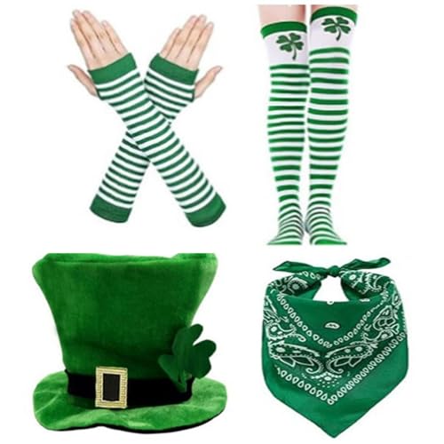 LEIDJGUN 4pieces Green Shamrock Bandana Und Handschuhe Kostüm Set Für Verschiedene Alterskarnivalen Party Und Themenversammlungen Supply LEIDJGUN 4pieces Green Shamrock Bandana Und Handschuhe Kostüm Set Für Verschiedene Alterskarnivalen Party Und Themenversammlungen Supply von LEIDJGUN