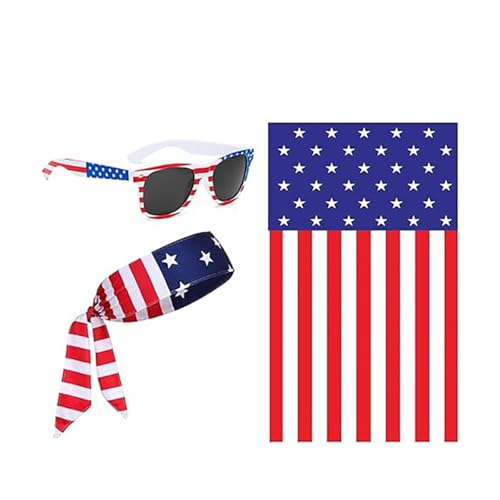 LEIDJGUN America National Day Outfit Unisex Adult Cape Costume Brille Kopfschalhut Für Festivalfeier LEIDJGUN America National Day Outfit Unisex Adult Cape Costume Brille Kopfschalhut Für Festivalfeier von LEIDJGUN