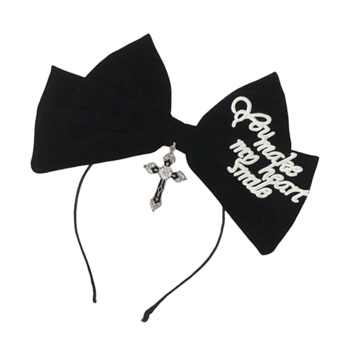 LEIDJGUN Auffällige Kreuze Haare Hoop Dark Halloween Kostüm Kopfstück Verstellbarer Retro Punk Stirnband Mit Dunklen Kreuzen von LEIDJGUN