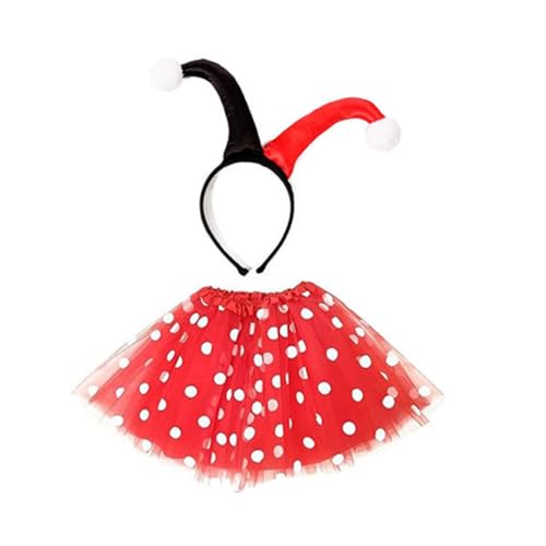 LEIDJGUN Clown-Kostüm-Set, Clownshut, Clownnnase, Clown-Haarreif, Rock und Handschuh, Clown-Kostüm, Outfits für Damen, Halloween, Cosplay LEIDJGUN Clown-Kostüm-Set, Clownshut, Clownnnase, Clown-Haarreif, Rock und Handschuh, Clown-Kostüm, Outfits für Damen, Halloween, Cosplay von LEIDJGUN
