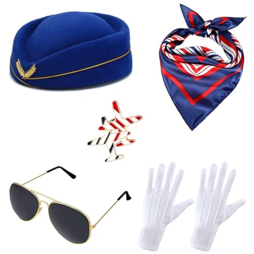 LEIDJGUN Flugbegleiter Kostüm Anzug Stewardesses Cosplay Zubehör für Halloween Party für Kostümpartys von LEIDJGUN