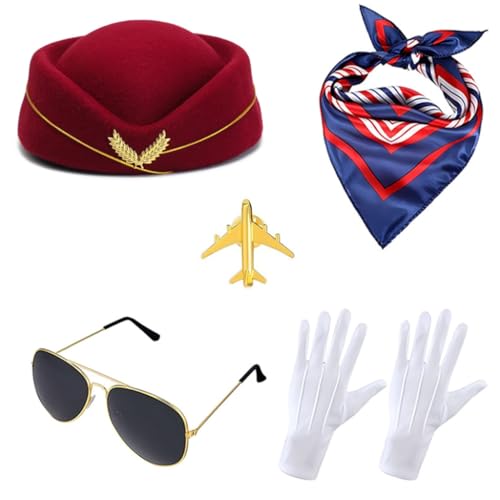 LEIDJGUN Flugbegleiter Kostüm Anzug Stewardesses Cosplay Zubehör für Halloween Party für Kostümpartys LEIDJGUN Flugbegleiter Kostüm Anzug Stewardesses Cosplay Zubehör für Halloween Party für Kostümpartys von LEIDJGUN