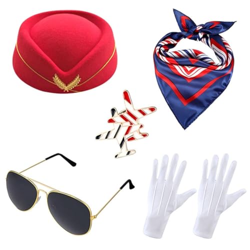 LEIDJGUN Flugbegleiter Kostüm Anzug Stewardesses Cosplay Zubehör für Halloween Party für Kostümpartys von LEIDJGUN