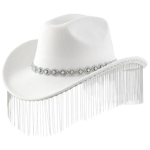 LEIDJGUN Fransen Strass Hut für Frauen Cosplay Kostüm Hut Junggesellinnenabschied Kopfbedeckung Hochzeit Party Zubehör LEIDJGUN Fransen Strass Hut für Frauen Cosplay Kostüm Hut Junggesellinnenabschied Kopfbedeckung Hochzeit Party Zubehör von LEIDJGUN
