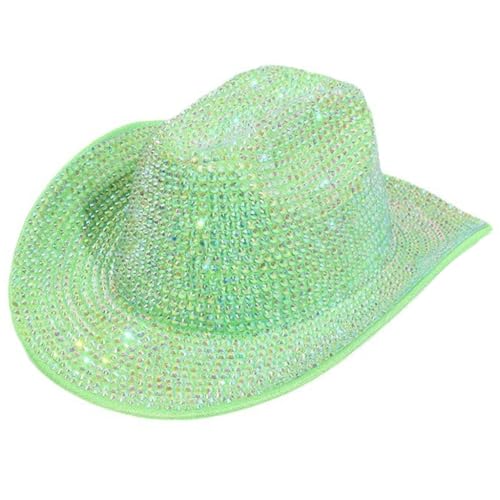 LEIDJGUN Funkelnder Fedoras verzierter schwerer Kristallhut für Junggesellinnenabschied, Fedoras, Brauthut für Schauspielerin von LEIDJGUN
