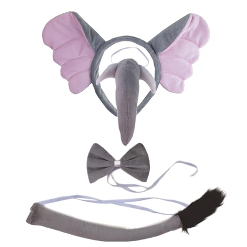 LEIDJGUN Halloween-Tierkostüm für Kinder, Geburtstag, Party, Halloween, Elefant, Haarband, Schwanznase LEIDJGUN Halloween-Tierkostüm für Kinder, Geburtstag, Party, Halloween, Elefant, Haarband, Schwanznase von LEIDJGUN