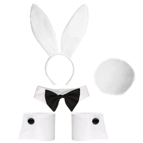 LEIDJGUN Hasenohren, Stirnbänder mit Schwanz, Fliege, Set, Kaninchen, Ohren, Haarreifen, Kaninchen, Haarbänder, Kaninchen, Kostüm-Set für Party LEIDJGUN Hasenohren, Stirnbänder mit Schwanz, Fliege, Set, Kaninchen, Ohren, Haarreifen, Kaninchen, Haarbänder, Kaninchen, Kostüm-Set für Party von LEIDJGUN