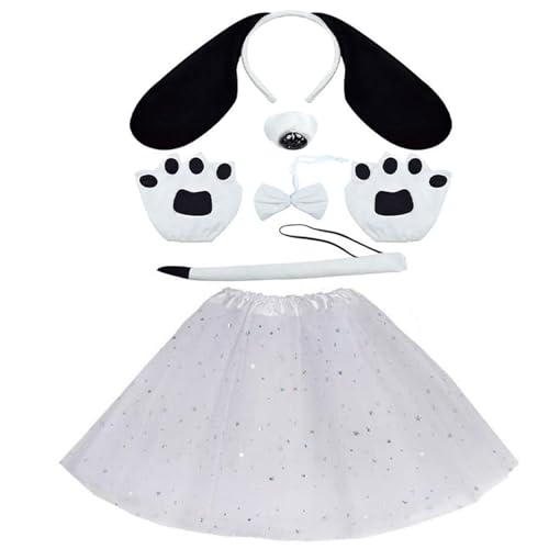 LEIDJGUN Hundekostüm, Schwanz, Nase, Schwanz, Fliege, Handschuh und Rock, Hunde-Kostüm, Zubehör für Kinder, Halloween, Tierkostüm-Zubehör LEIDJGUN Hundekostüm, Schwanz, Nase, Schwanz, Fliege, Handschuh und Rock, Hunde-Kostüm, Zubehör für Kinder, Halloween, Tierkostüm-Zubehör von LEIDJGUN