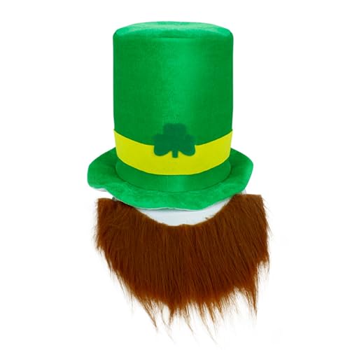 LEIDJGUN Irisches grünes Kostümzubehör für StPatrick Day Festival Dekor Top Bart Hut Party Requisiten Supplies Urlaub Dekoration von LEIDJGUN