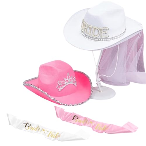LEIDJGUN Junggesellinnenabschied, Hut-Schärpen-Set für Brautparty, Damen, Hochzeitszubehör von LEIDJGUN