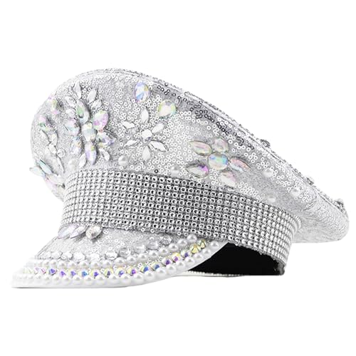 LEIDJGUN Kapitän Hut mit Perlen und Pailletten, schimmernde Perlen, Hut für Braut, Hochzeit, Requisiten, verkrustete Schichten, Perlen, Brautkostüm LEIDJGUN Kapitän Hut mit Perlen und Pailletten, schimmernde Perlen, Hut für Braut, Hochzeit, Requisiten, verkrustete Schichten, Perlen, Brautkostüm von LEIDJGUN