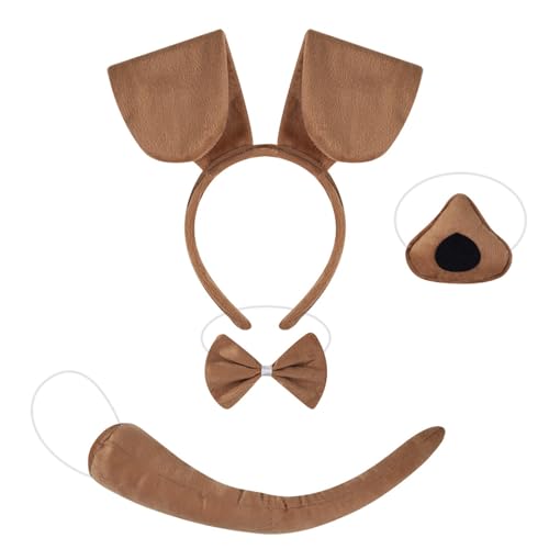 LEIDJGUN Kinder Cosplay Hunde Kostüm Set Mit Hunde Heckhund Ohr Ohrstirnband Nase Bowtie Rock Handschuhe Halloween Hundeoutfit Für Frauen LEIDJGUN Kinder Cosplay Hunde Kostüm Set Mit Hunde Heckhund Ohr Ohrstirnband Nase Bowtie Rock Handschuhe Halloween Hundeoutfit Für Frauen von LEIDJGUN