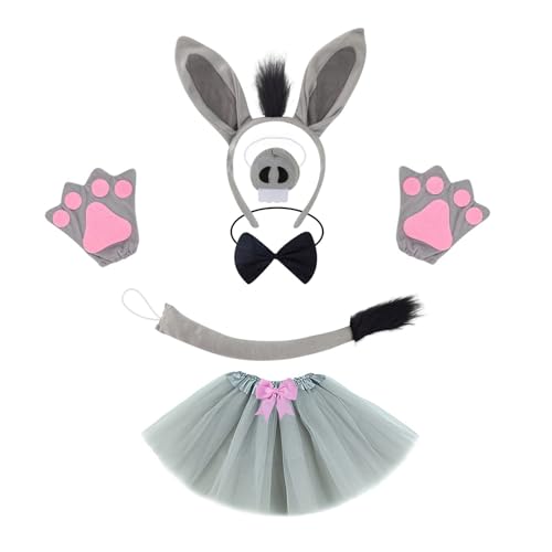 LEIDJGUN Kinder Eselkostüm Set Halloween Dress Up Outfit Halloween Tierkostüm Für Jungen Mädchen Weihnachts Cosplay LEIDJGUN Kinder Eselkostüm Set Halloween Dress Up Outfit Halloween Tierkostüm Für Jungen Mädchen Weihnachts Cosplay von LEIDJGUN