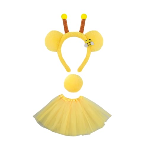 LEIDJGUN Kindertierbären Kostüme Bären Ohren Stirnband Schwanz Tutus Rock Tierausgefallene Kostüm Kits Halloween Cosplay Party Accessoire von LEIDJGUN