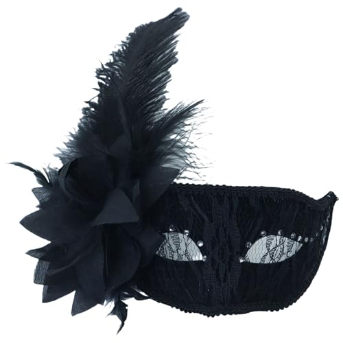 LEIDJGUN Maskerade Maske Gefiederte Maske Halloween Party Augenmaske Für Frauen Halloween Party Maskerade Kostümzubehör von LEIDJGUN
