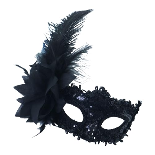 LEIDJGUN Maskerade Maske Gefiederte Maske Halloween Party Augenmaske Für Frauen Halloween Party Maskerade Kostümzubehör von LEIDJGUN